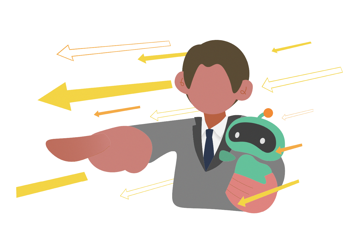 ハイブリッド制作のイメージイラスト