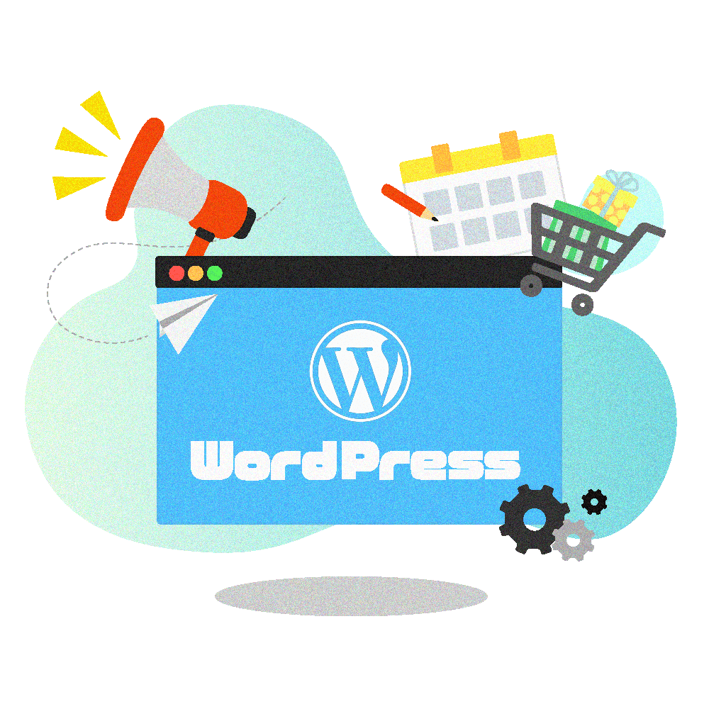 WordPressのサイト構築イメージイラスト